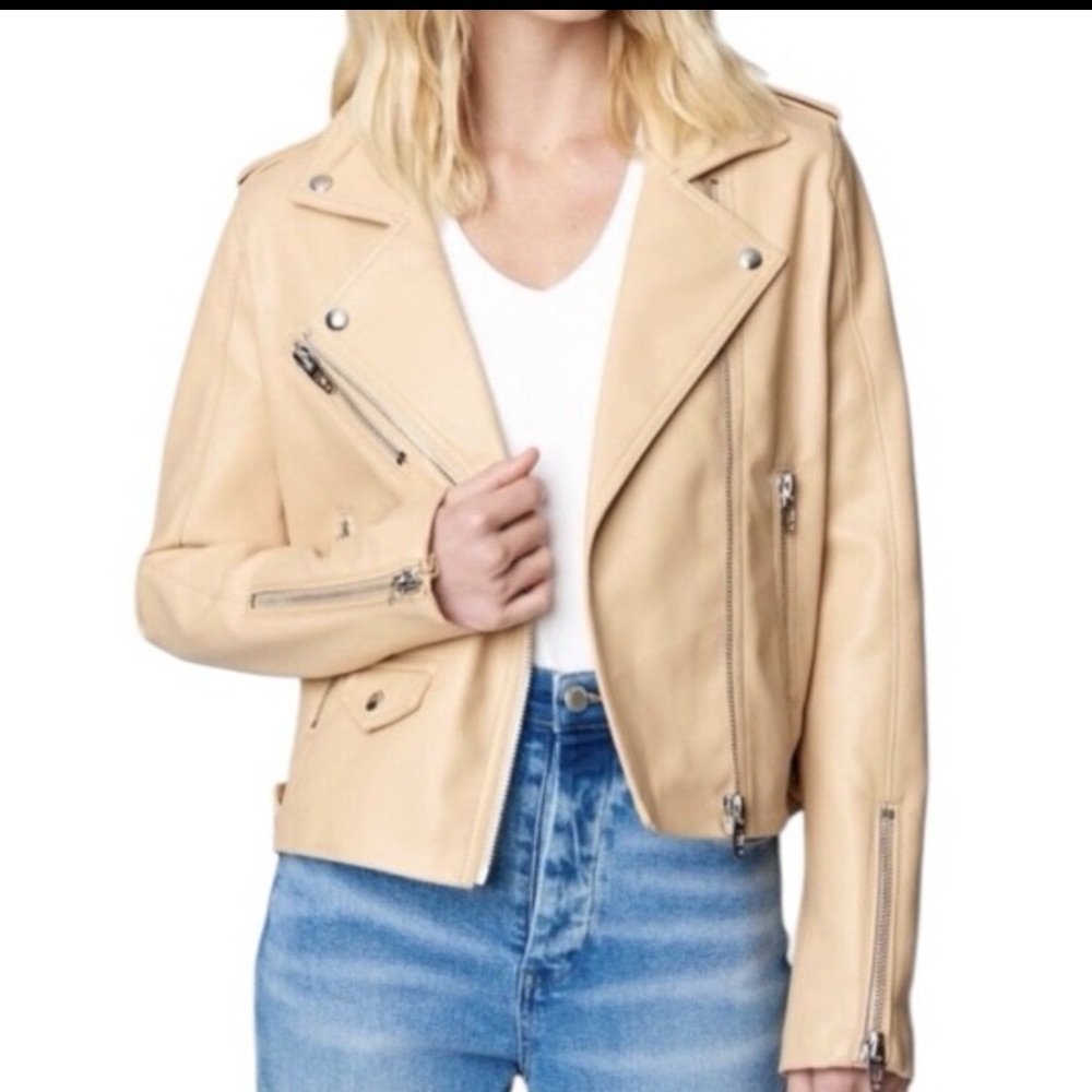 NWT Blank‎ NYC Women’s Moto Semi Fitted Faux Leather Jacket Fall Spring